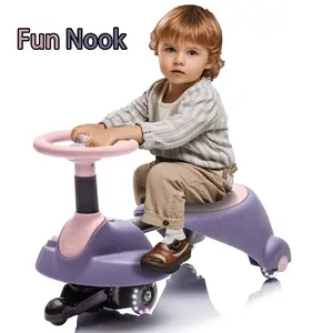 Fun Nook Kids Wiggle Ride Electric Wiggle Car with Pedal 6V Battery Operated Retractable Drift Wiggle Car for Boys Bluetooth Connectivity Slow Start Safe Design 3+ Years Old Trike Personalized Riding