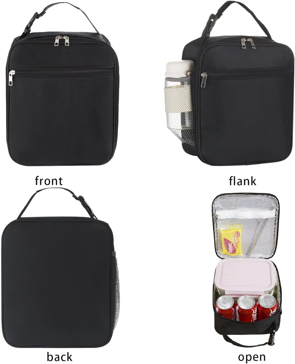 Lunch Box for Women Lunch Bags for Women Lunchbox Lunch Bag Insulated Lunch Bag Lunch Box Lunch Boxes (Black)