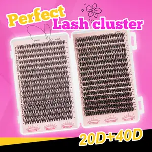 320PCS+320PCS 20P+40P ultra large capacity false eyelash mixed set DIY single eyelash cluster fluffy C roll 10-16mm mixed eyelash cluster natural appearance thick roll fluffy eyelashes for party use anime eyelash travel essential item