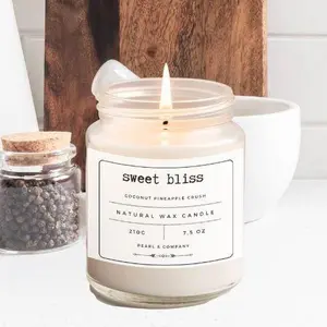 Sweet Bliss 'Coconut Pineapple Crush'  scent - Soothing candle - Aromatherapy Candle Hand poured natural candles