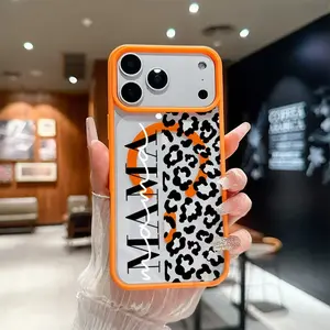 Leopard Print MAMA Pattern Magnetic MagSafe Phone Case for iPhone 17 Air/16 Pro Max 15 Pro 14 13 12 11 Plus Lightweight Shockproof Slim Protective Cover Supports Wireless Charging Case Casing