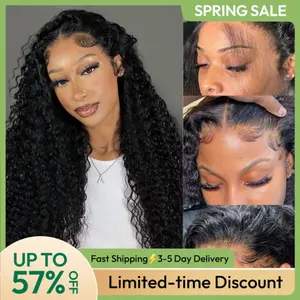 [Spring Must Have] Asteria Hair Curly HD Lace Human Hair Wigs 13x4 Pre-Bleached Fluffy Wig 7x5 Ready To Go Glueless Wig Valentine Musts