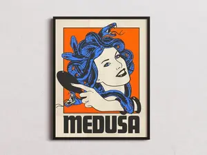 [SALE UP TO 50% - UNFRAMED] Medusa poster Decor, Wall Art, Greek Mythology Poster