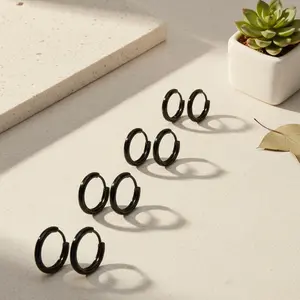 4 Pairs 316L Stainless Steel Hoop Earrings | Hypoallergenic Silver Hoops 8–14mm for Men & Women Mothers Day Gifts for Mom Grandma - Birthday Day Gifts for Women