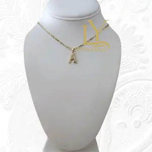 LaYaiBoutique #1595 14k Gold Plated Initial Necklace and Pendant High Quality