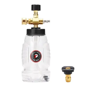 Tool Daily Chemical Injector for Pressure Washer, Adjustable Chemical Injector Bottle with Straw, Black Soap Nozzle, 1/4” Quick Connect, 3600 PSI