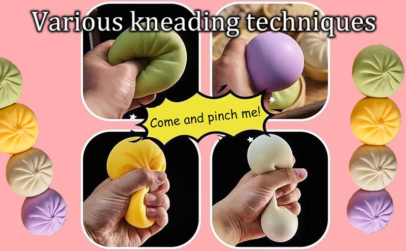 Giant Glitter Dumpling, Giant Dumpling Squishy, Mega Rainbow Dumplings, Large Stress Relief Sensory Ball for Adults & Kids, Anxiety Relief Fidget Toy, Soft Squeeze Decompression Dough