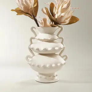Z Gallerie Savior Porcelain Vase - Ivory Bouquet Decor