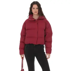 Puffer Jacket in Deep Red