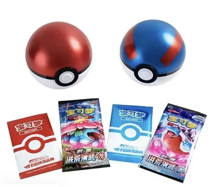 Pokemon Chinese Exclusive Ball Gift Box Blue and Red Pikachu Legend Celebration Ball with Sword&Shield Booster Jumbo Pack