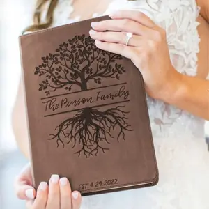 Personalized ESV Journaling Bible - Brown - Family Tree - Hand Lettered and Engraved