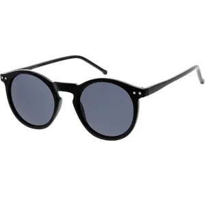 -  Retro Horn Rimmed Round Circle Sunglasses with P3 Keyhole Bridge