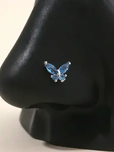Butterfly Design L Shaped Nose Ring, Stainless Steel Nose Ring, Fashion Jewelry for Party, Daily Clothing Decor, Trendy All-match & Exquisite Jewelry for Birthday Gift, Nose Ring Jewelry, Nose Piercing Jewelry