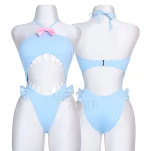 Moe Flavor  Kawaii Shark One Piece Cosplay Swimsuit Cute Anime Shark Swimwear Soft Stretch Flattering Fit Beachwear