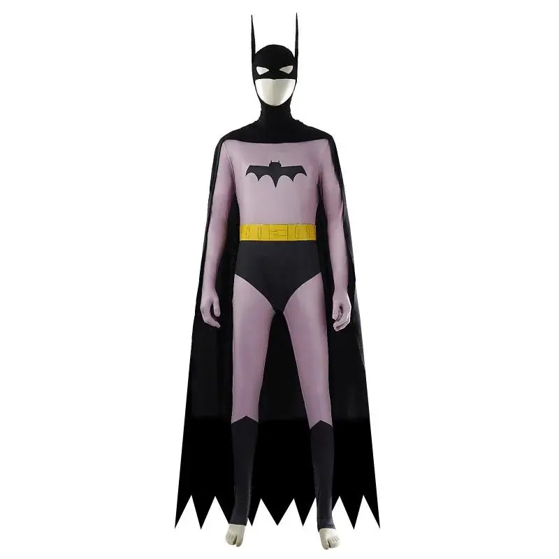 Bat Men Cosplay Costume Bruce Superhero Disguise for Adult Man Jumpsuit Cloak Bat Mask Bodysuit Halloween Carnival Party Clothes