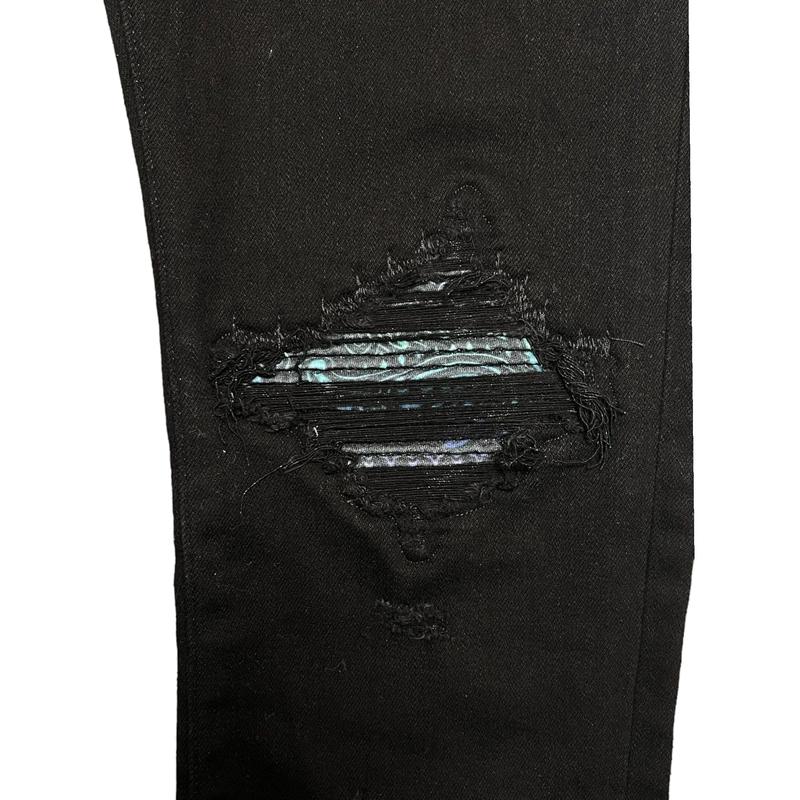 Amiri MX1 Gradient Bandana Patch Jeans Black