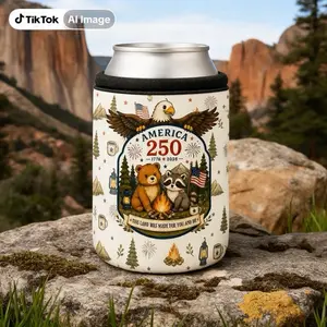 America 250 Themed 12oz Can Koozie, Insulated Beverage Holder for Cold Drinks