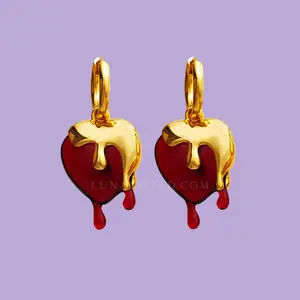 Evil Queen Earrings | 18k Gold Plated Hypoallergenic Heart Earrings