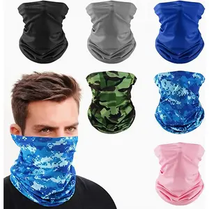 6-piece UV resistant mask set, washable and reusable, breathable, dustproof, windproof, Bandana Balaclava headband, suitable for summer fishing, hiking, cycling, etc, BandanaRAIMENTRY