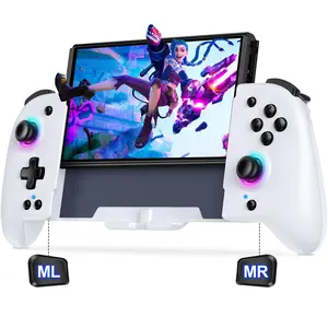 BEBONCOOL Switch Controllers for Nintendo Switch/OLED,Switch Wireless Pro Controller One-Piece Joypad, Full-Size Ergonomic Handheld Mode Controller with Battery/Turbo/Programming (White)