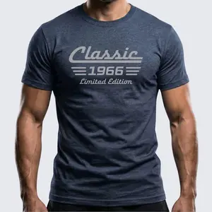 60th Birthday Shirt Born in 1966, Classic Car Limited Edition Cotton Tee for Men