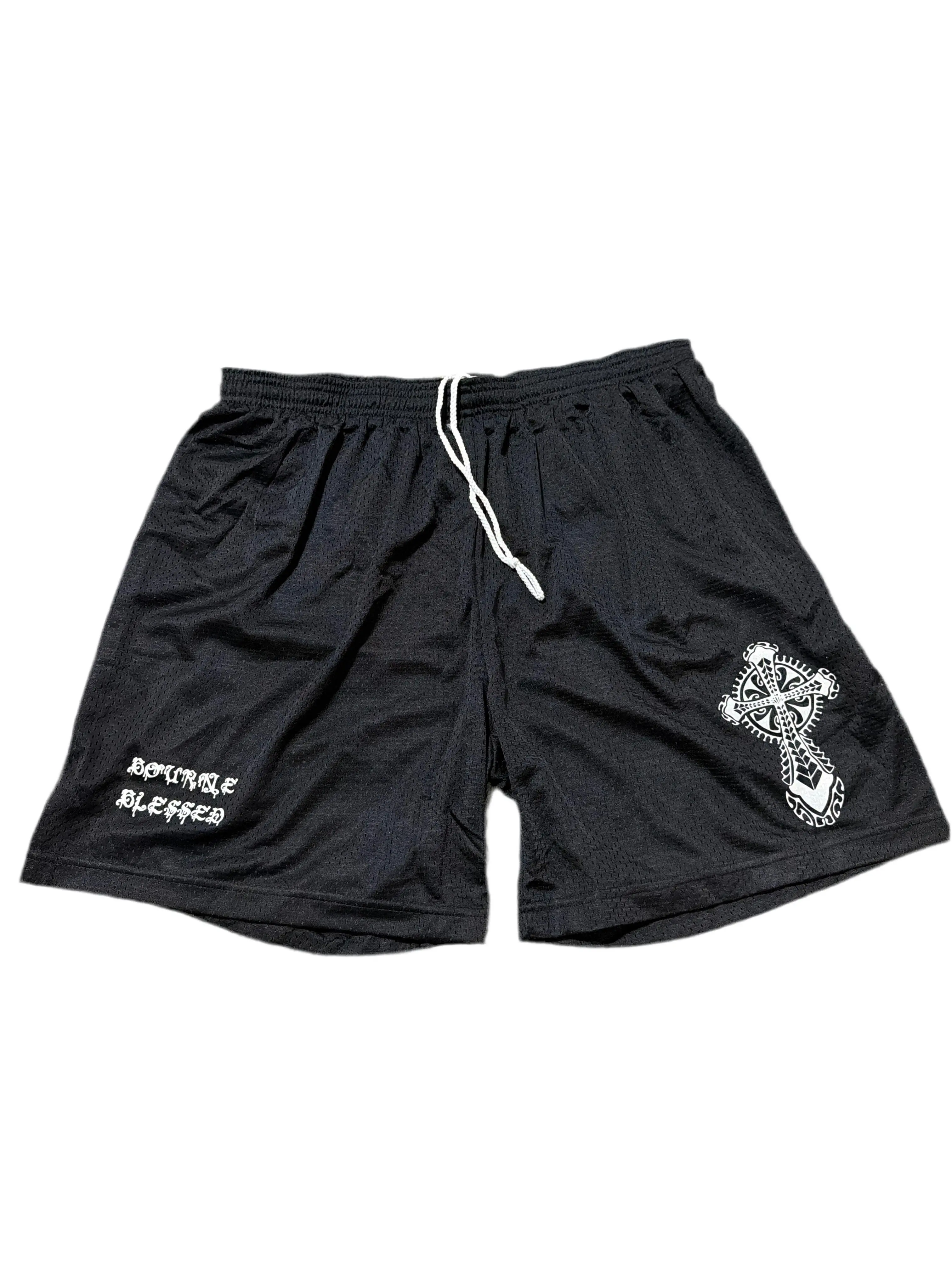 Black Mesh Shorts