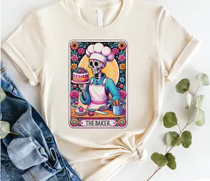 #818 - The Baker Baking Tarot -  Print Unisex Crewneck Tee T-shirt - Shirt Tshirt