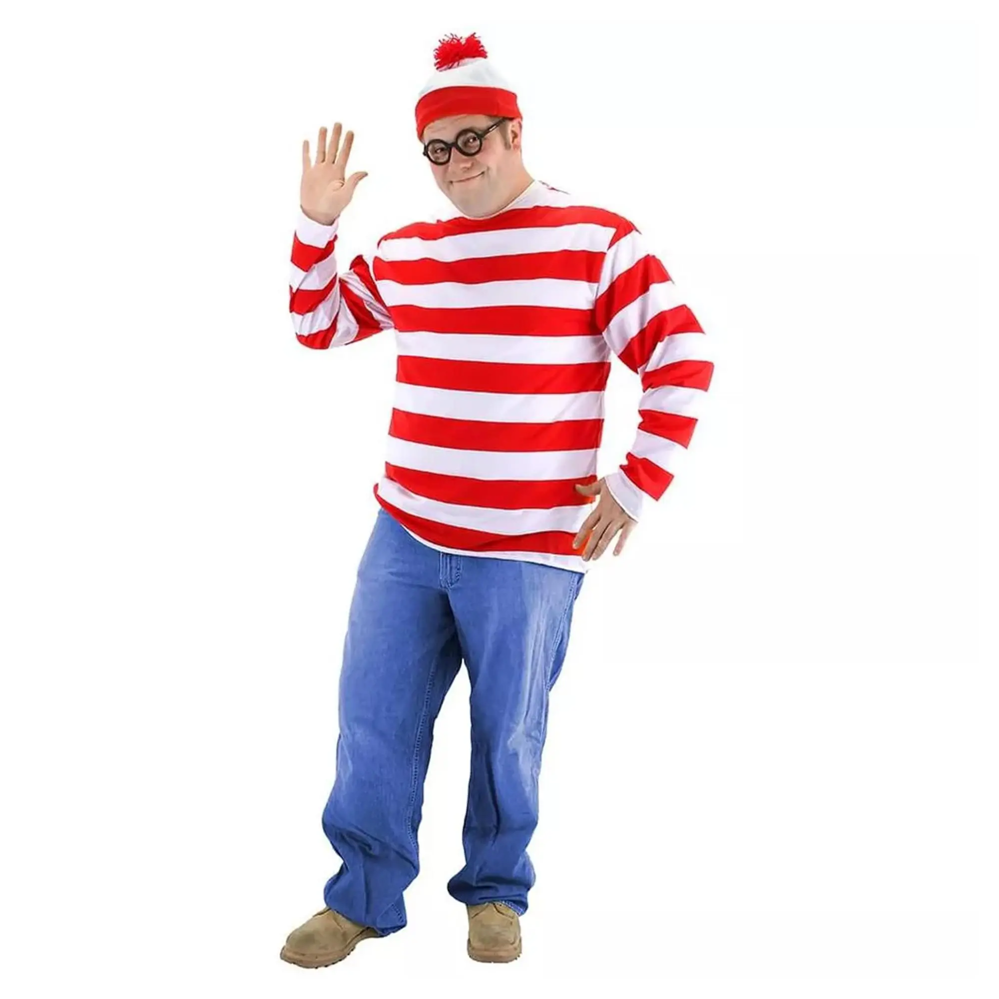 Where's Waldo Adult Costume Kit, Clothes, Menswear, Striped