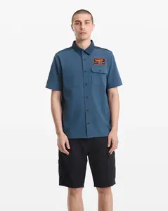 Volcom Slab City Midnight Blue S/s Button Up Shirt
