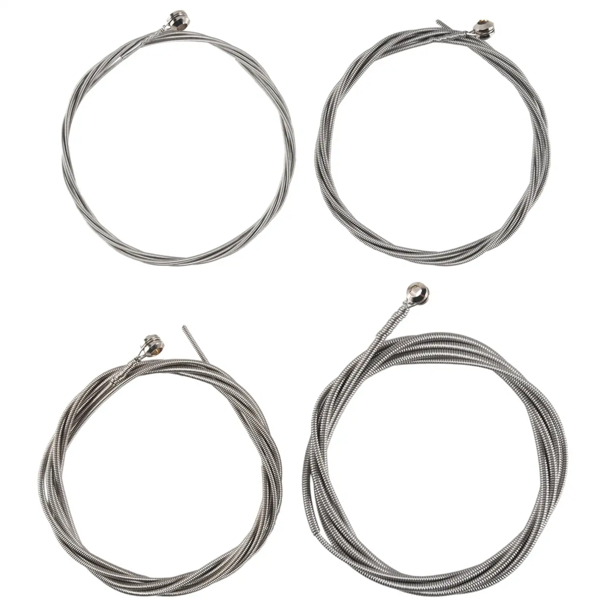 Set of 4 Steel Strings for 4 String Bass Guitar Round