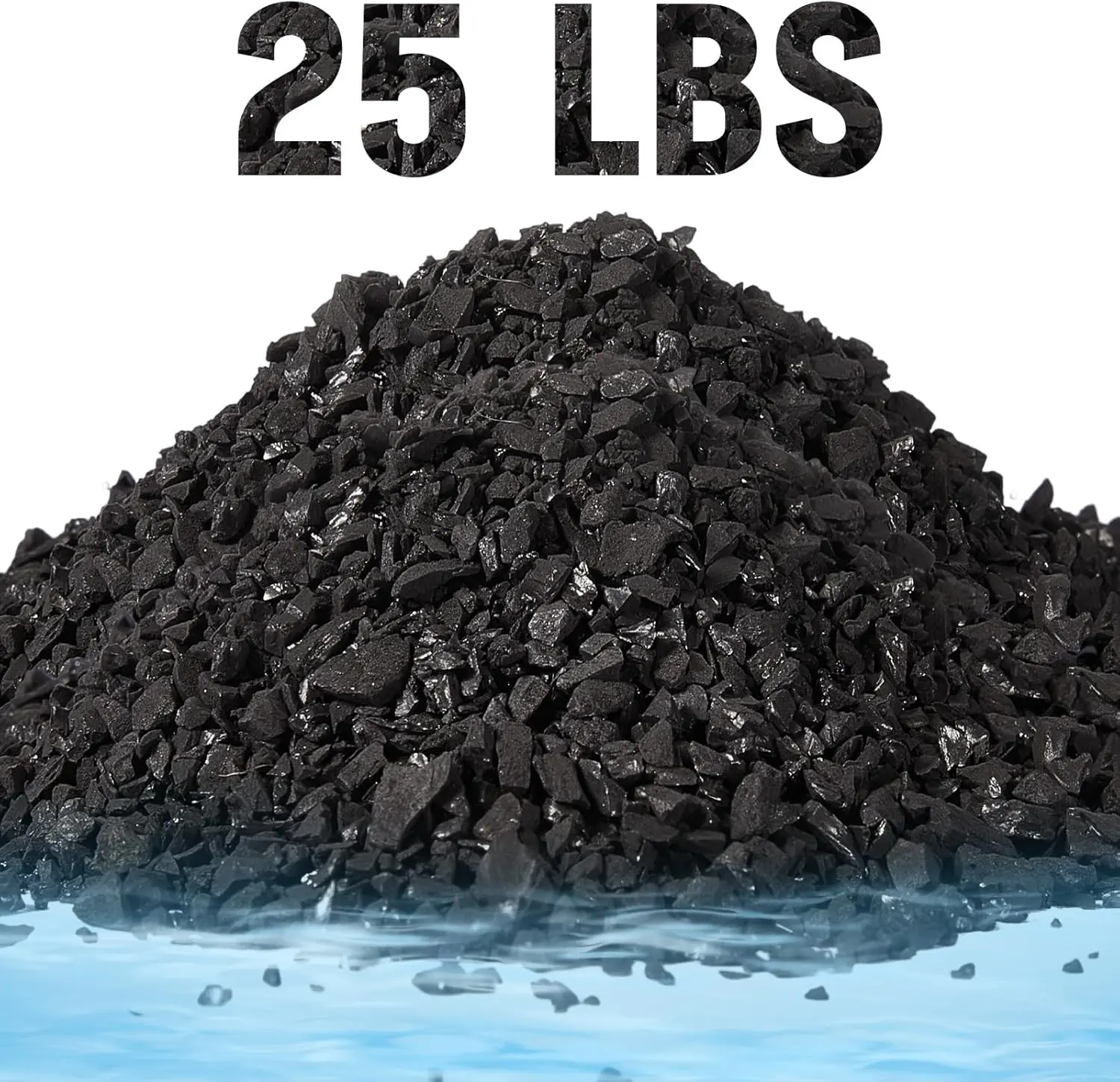 25 Lbs Bulk Water Air Filter Activated Charcoal Coconut Hull Granular Activated Carbon 10-18 Mesh Water Distiller Charcoal Filters Media for Filtration