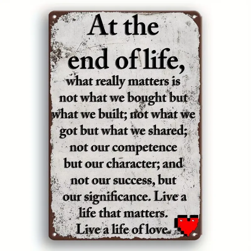 Vintage Rustic 2D Rectangular Metal Wall Sign - 8x12 in, Inspirational Quote Iron Decor, Easy-to-Hang Indoor Home Plaque, Ideal Holiday Gift for Easter, Independence Day, Indoor Decor
