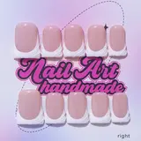 Delicatething Y2K Style Nail Set, Handmade French Design, French Tips Nails, Includes Jelly Glue, Crystal Stick, File, Perfect Gift for Women