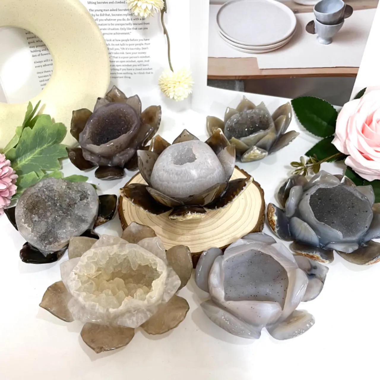 Lotus Druzy Natural Raw Geode From IG Crystal