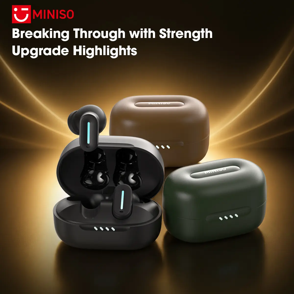 MINISO MS132 TWS Wireless Earbuds In-Ear Bluetooth Headphones with Charging Case, HiFi Stereo Sound, Lightweight Fit & HD Calls