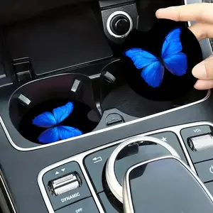 Set of 2 EVA Material Starfish Beach Design Car Cup Holder Coasters - Absorbent Auto Interior Accessories for Moisture Protection and Summer Decor, Car Ornament, Car Interior Accessory