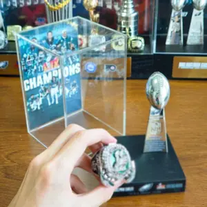 Philadelphia Football Championship Trophy Display Case Fan Collectible Set, Sports Memorabilia, Perfect Gift for Fans, Durable Design