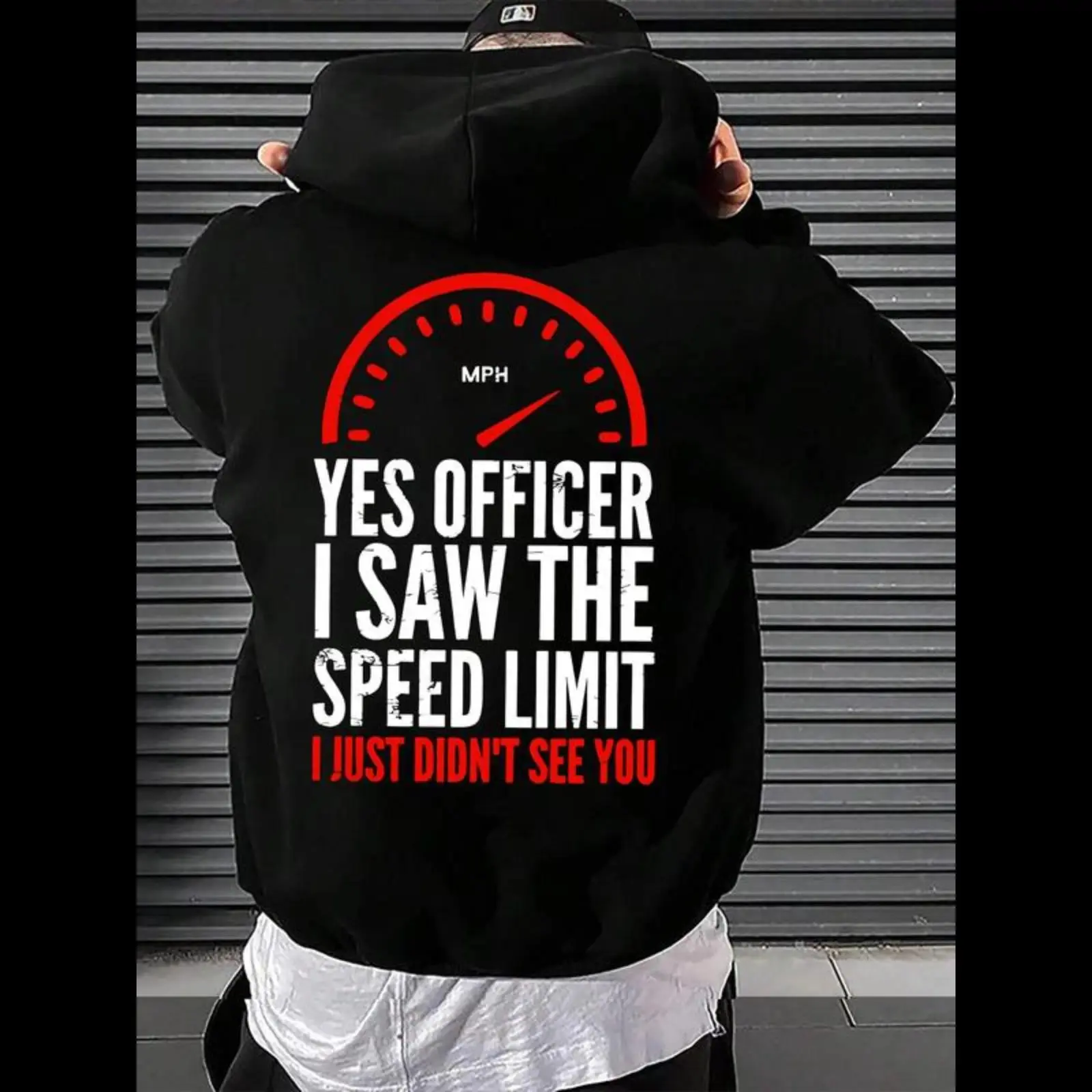 Men's Hooded Sweatshirt, Casual Loose-Fit Pullover with Funny Quote Graphic Print, Soft Long Sleeve Top for Layering, Chain, No