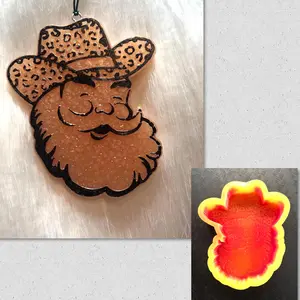 Santa with Leopard Cowboy Hat Mold