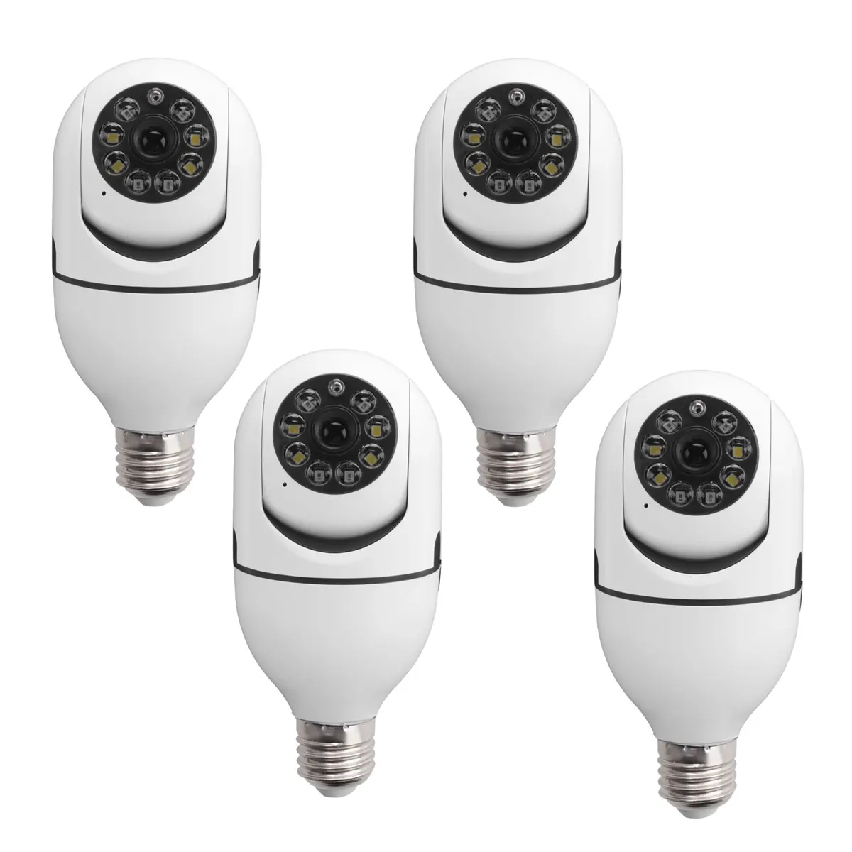 4 Pack Light Bulb Security Camera Outdoor,2.4G Wifi Light Socket Security Camera,Security Camera Light Bulb Outdoor Wireless Audio