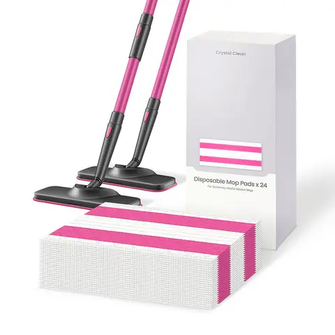 Schenley Disposable Water Absorbent Mop Heads Replacements (24-Pack, 12x5x2 Inches) - Snap-On Fast Instant Setup Accessories, Fits Hestia Steam & Scrub Mops, All Floor Types, Breathable Steam-Penetrating Solution for Busy Homes