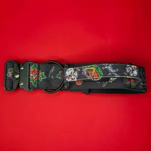Traditional Tattoo Tactical Dog Collar 2 inch wide