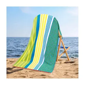 Superior Mira Striped Cotton Oversized Beach Towel