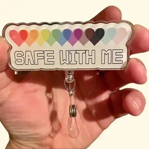 Safe With Me Badge Reel | Retractable ID Badge Holder