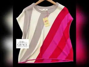 Last One! "Tirra" Diagonal Stripe Sweater