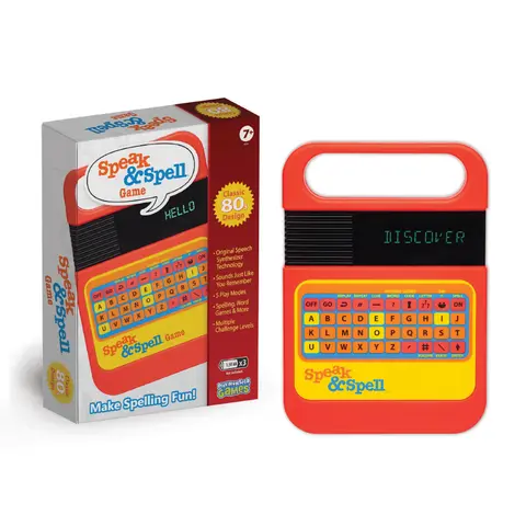 Speak & Spell Electronic Game - Educational Learning Toy, Spelling Games, 80s Retro Handheld Arcade, Autism Toys, Activity for Boys, Girls, Toddler, Ages 7+