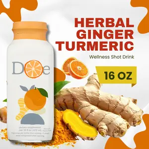 Herbal Liver Support Drink with Milk Thistle, Turmeric & Ginger, Daily Wellness Liquid Supplement, 16oz Bottle