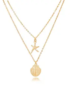 Boho Style Starfish & Seashell Design Pendant Necklace, Fashion Jewelry for Party, Daily Clothing Decor, Trendy All-match & Exquisite Jewelry for Birthday Gift, Fashionable Jewelry Accessories