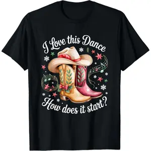 The Festive Atmosphere I Love This Dance How Does It Start Line Dance Christmas T-Shirt