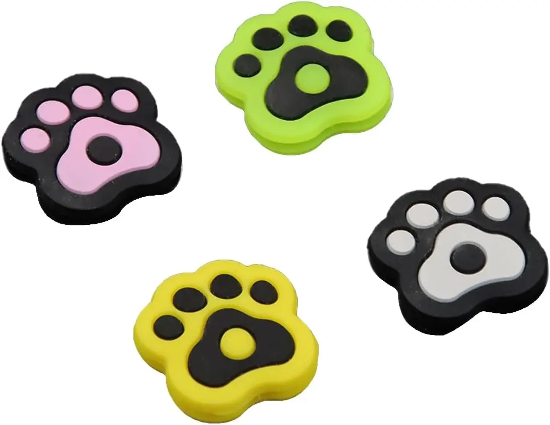 4 Pcs Tennis Racket Dampener, Cute Cats Paw Shape Silicone Tennis Shock Absorber for Tennis Racket String Dampening